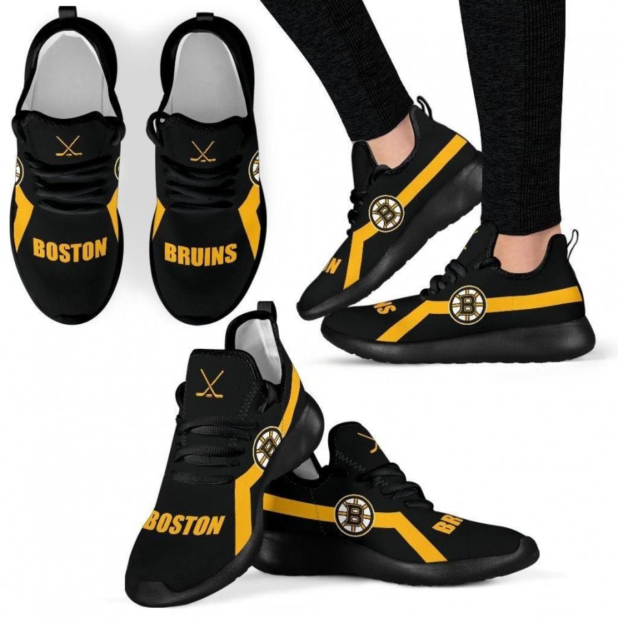 Boston Bruins Mesh Knit Men Women Sneakers Shoes Birthday Christmas Gift