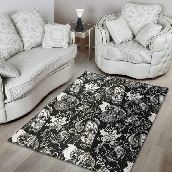 Viking Skull Area Rug