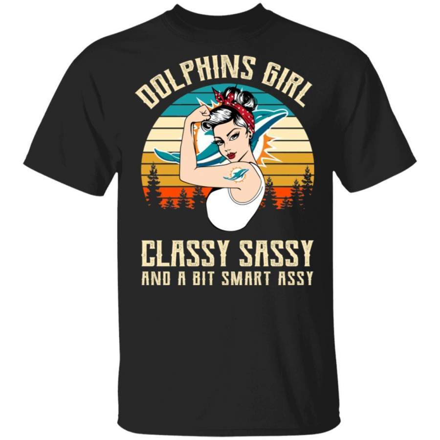 Dolphins Girl Classy Sassy T-shirt Football Tee HA03