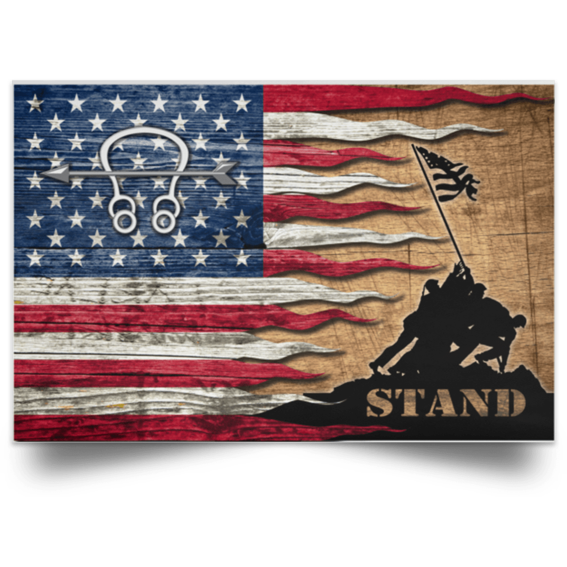 US Coast Guard Sonar Technician ST Logo Stand For The Flag Satin Landscape Poster