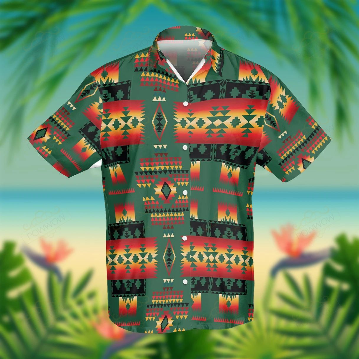 Dark Blue Tribes Pattern Native American Hawaii Shirt Ha110218