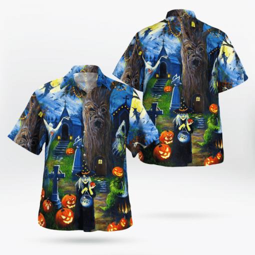 Tree House Boo Pumpkin Halloween Hawaii Shirt For Men Women Adult Ha85022