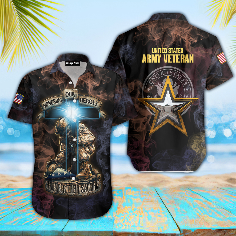 Honoring Our Heroes Us Army Veteran Aloha Hawaii Shirts For Men Women Ha80582