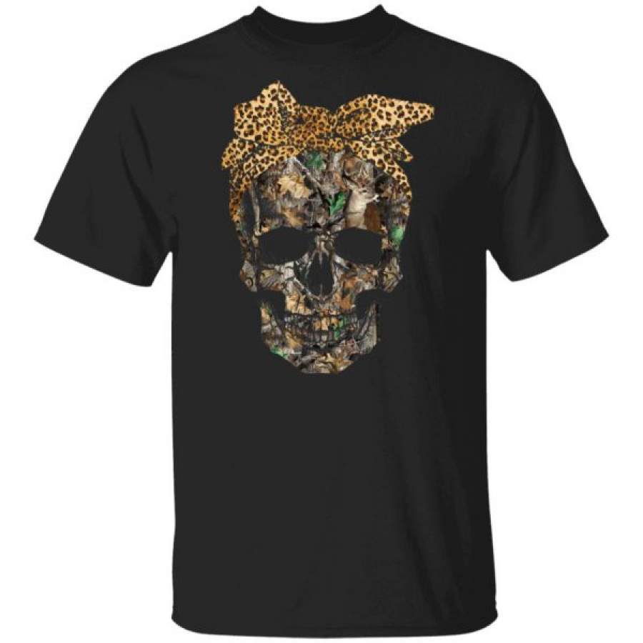 Deer Hunting Camouflage Skull With Leopard Bandana Christmas Shirts