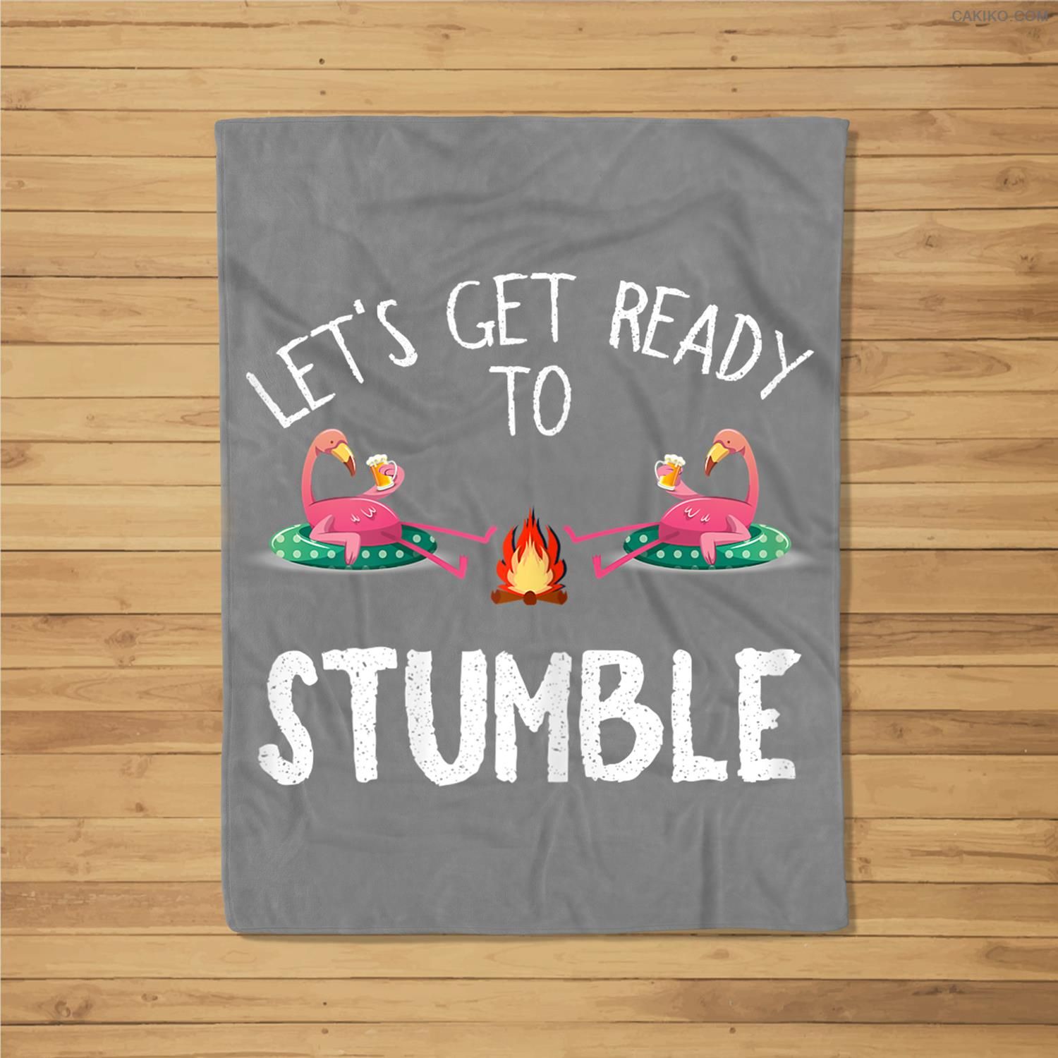 Womens Let’S Get Ready To Stumble Beer Camping Flamingo Funny Fleece Blanket