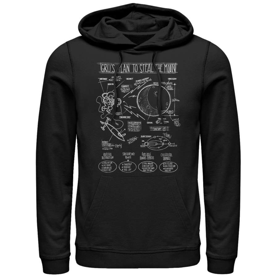 Despicable Me Men’s Gru Plans to Steal Moon  Lightweight Hoodie