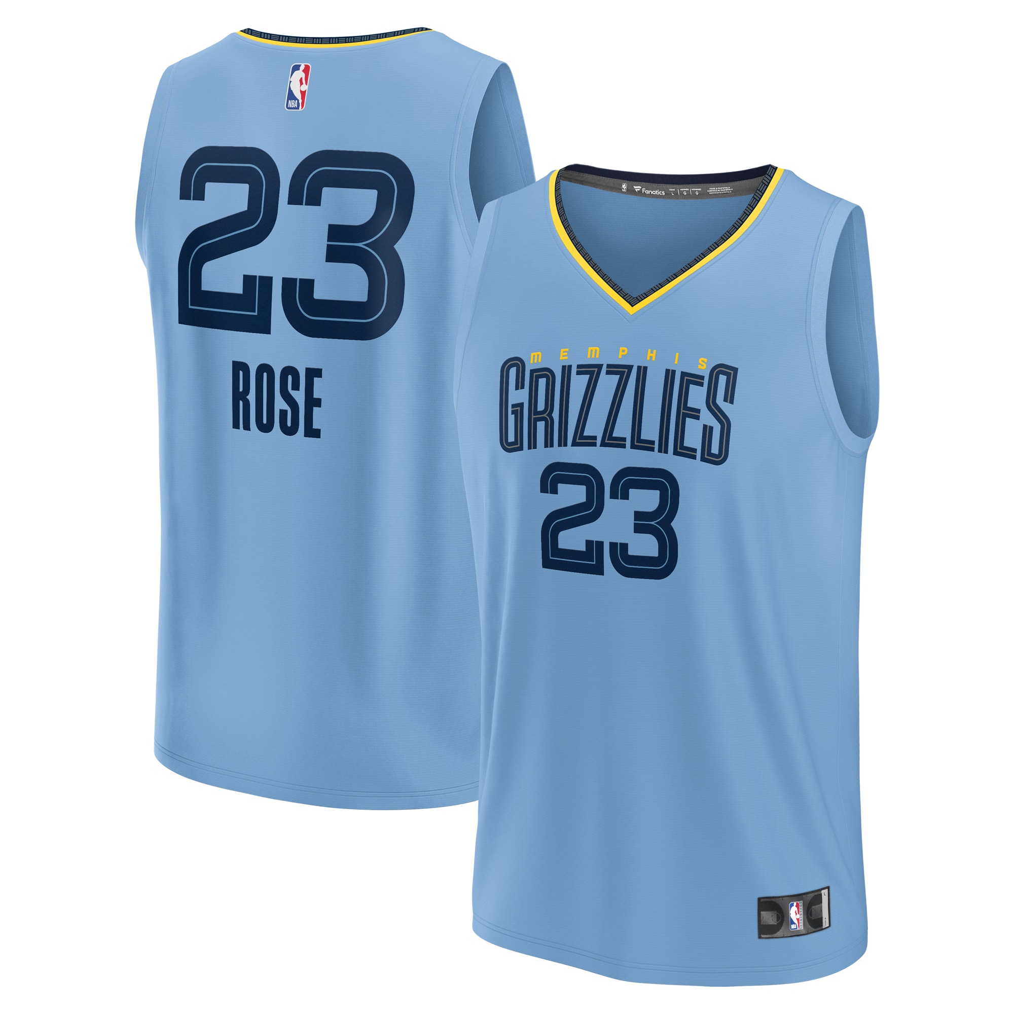 Derrick Rose Memphis Grizzlies Men's Fast Break Player Jersey – Statement Edition – Light Blue