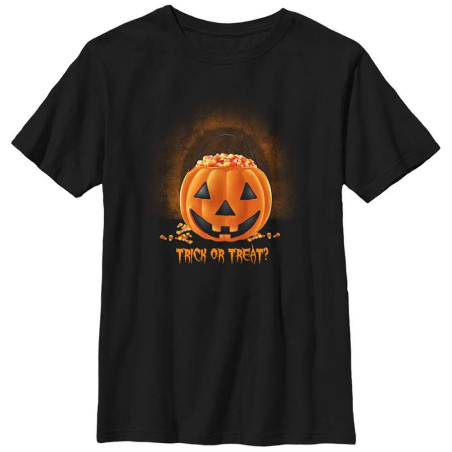 Lost Gods Boy’s Halloween Pumpkin Candy Corn Treat  T Shirt Black S