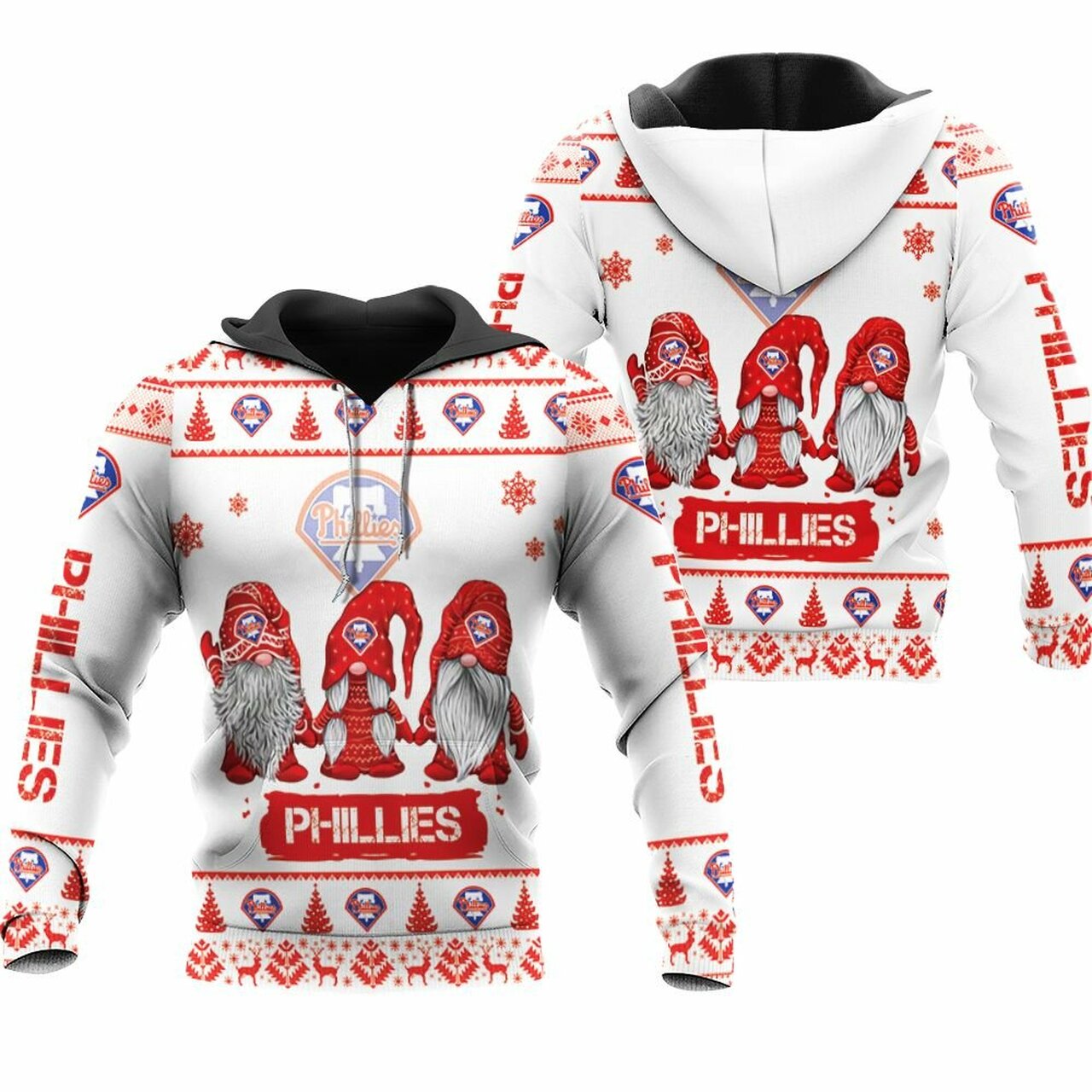 Christmas Gnomes Philadelphia Phillies Ugly Christmas 3D Printed Sweatshirt 3D 3D Hoodie Sweater Tshirt Model 1207