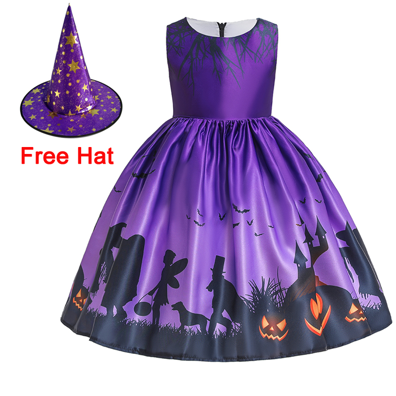 2022 Baby Girl Cosplay Dress Halloween Costume For Kids Children Vampire Pumpkin Dresses Party Halloween Role Playing Dress alx