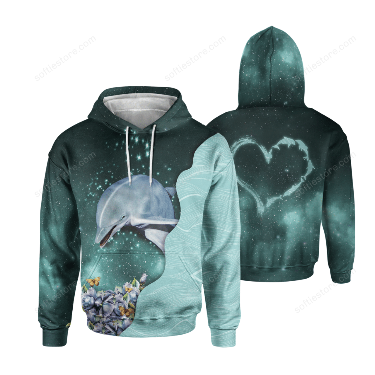 Dolphin with flower hoodie