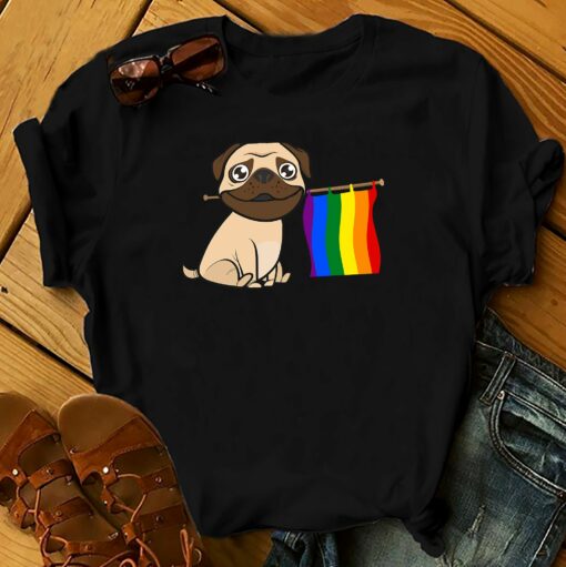 Pug Lgbt Pride 2D T-Shirt For Lgbt Community, Queer Lgbt, Gift For Lgbt Proud Month