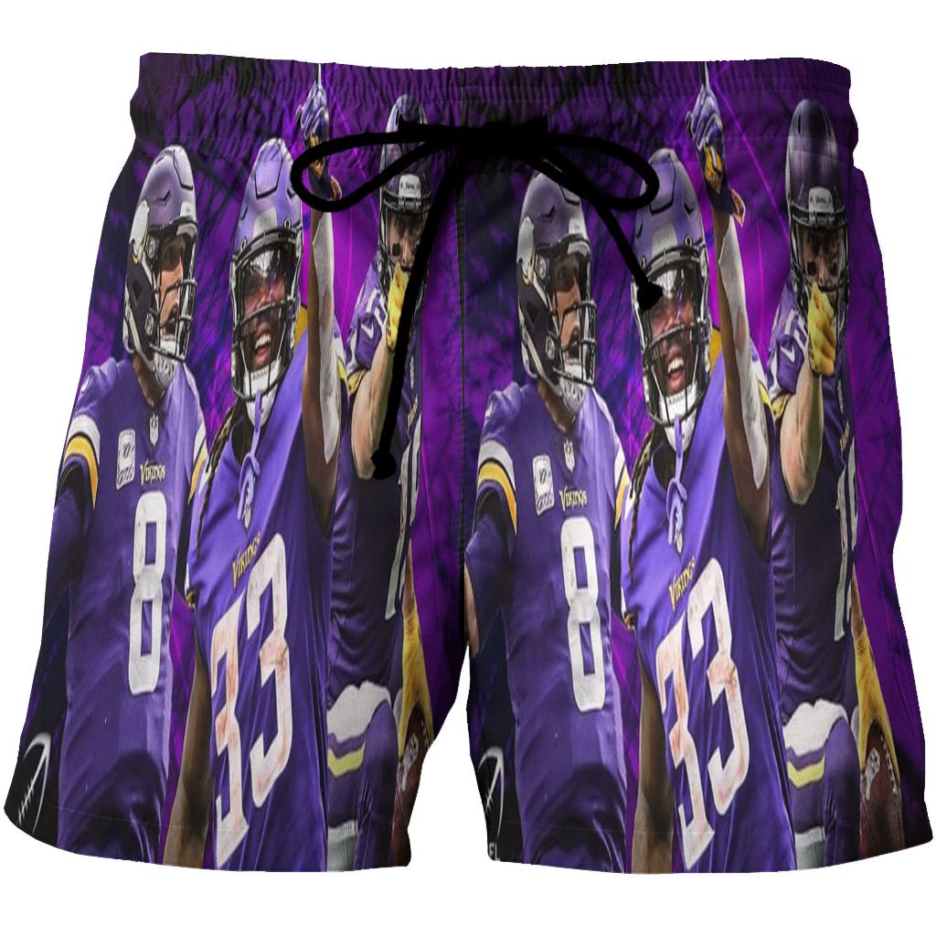 Minnesota Vikings Team V3 3D All Over Print Summer Beach Hawaiian Short