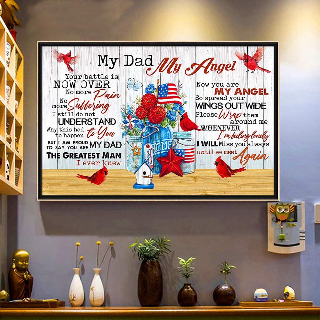 Poster My Dad My Angel Bird- House Decor – Motivational Wall Art – Aesthetic Posters – Vintage Posters