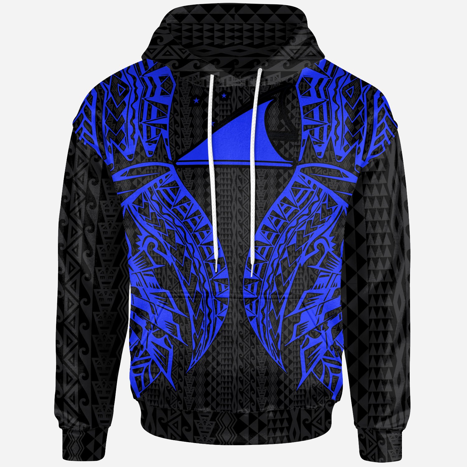 Tokelau Hoodie – Polynesian Lion Head Blue Style – BN39