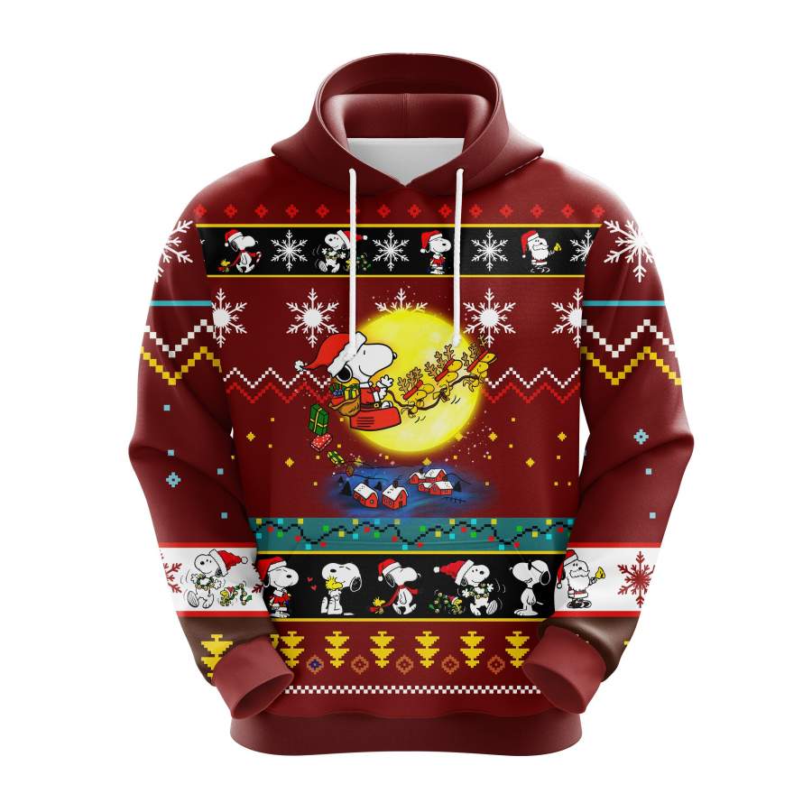 Snoopy Christmas cute Noel Mc Ugly Hoodie Red 2- Amazing Gift idea