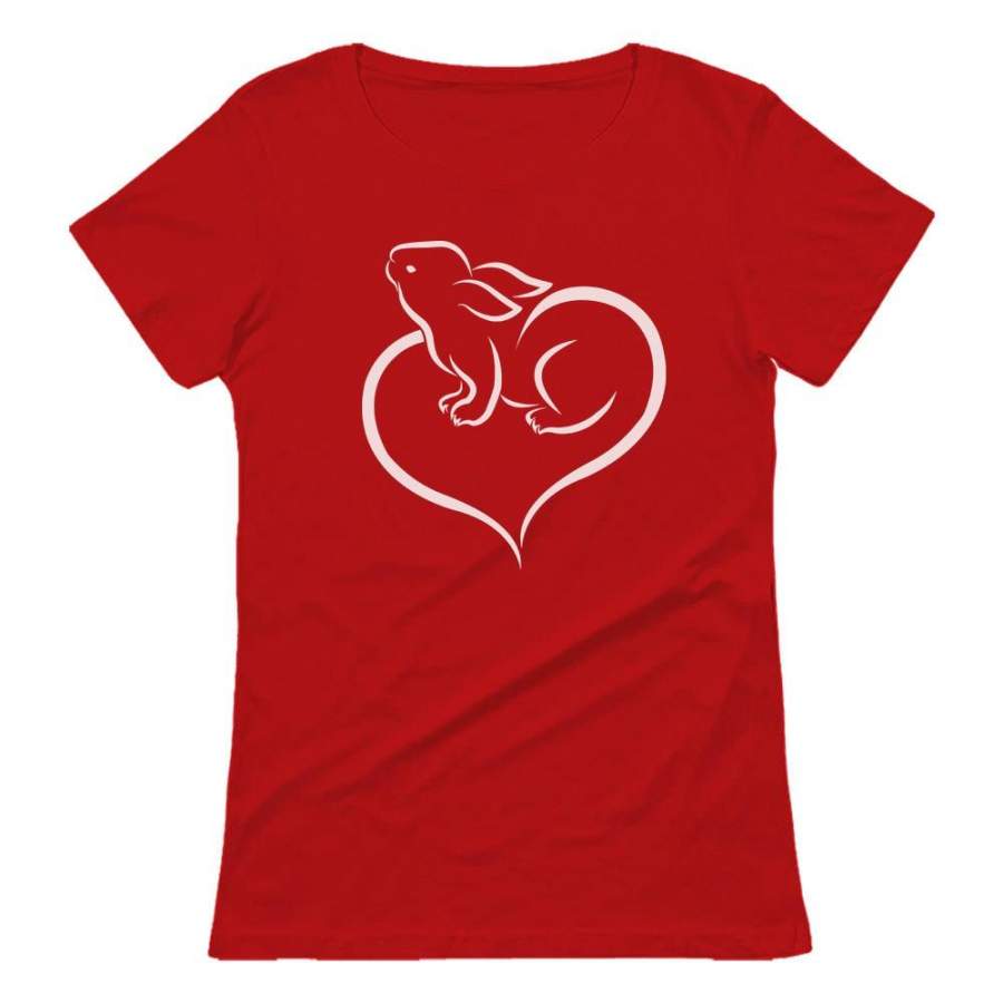 Love Heart Bunny Women T-Shirt