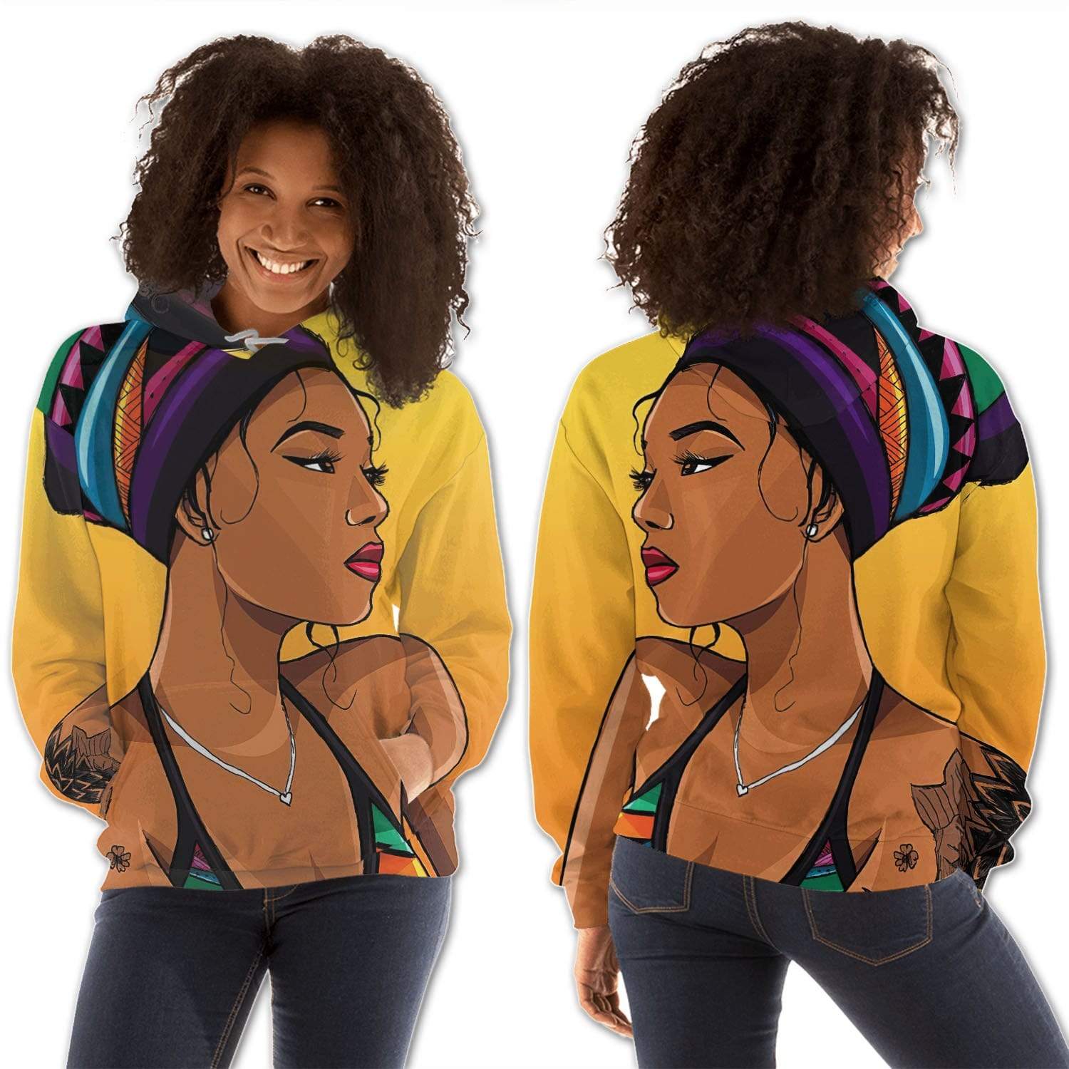 African American Hoodies Pretty African American Woman Black History Hoodie