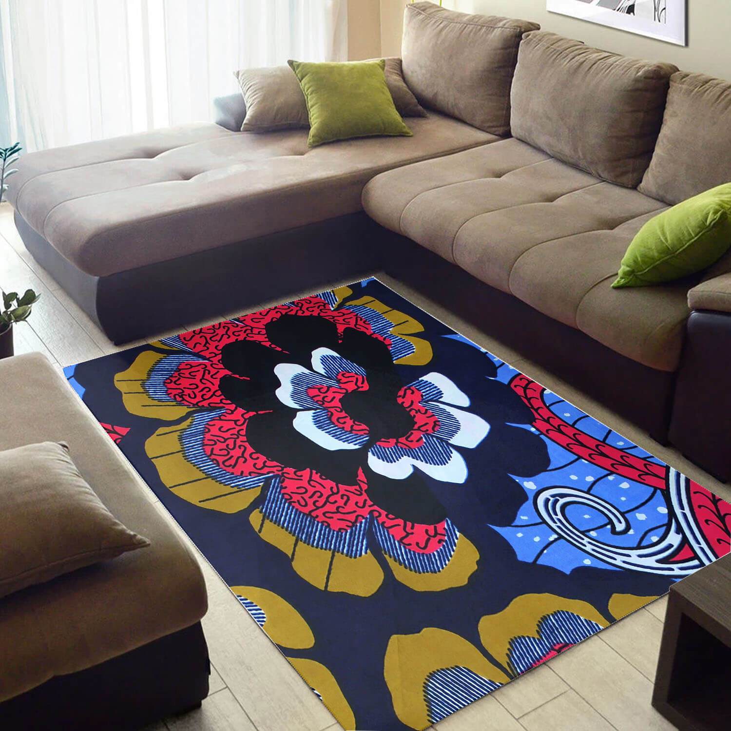 Trendy African American Rug Abstract Afrocentric Pattern Art African Large Rug African Inspired Living Room WBG3235