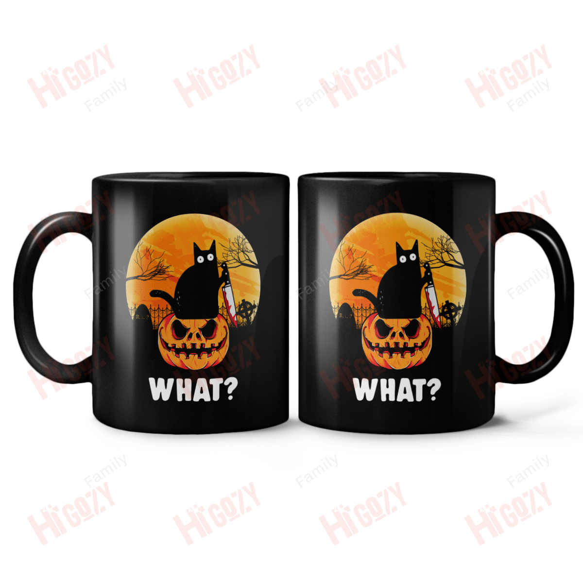 Black Cat Halloween Mug