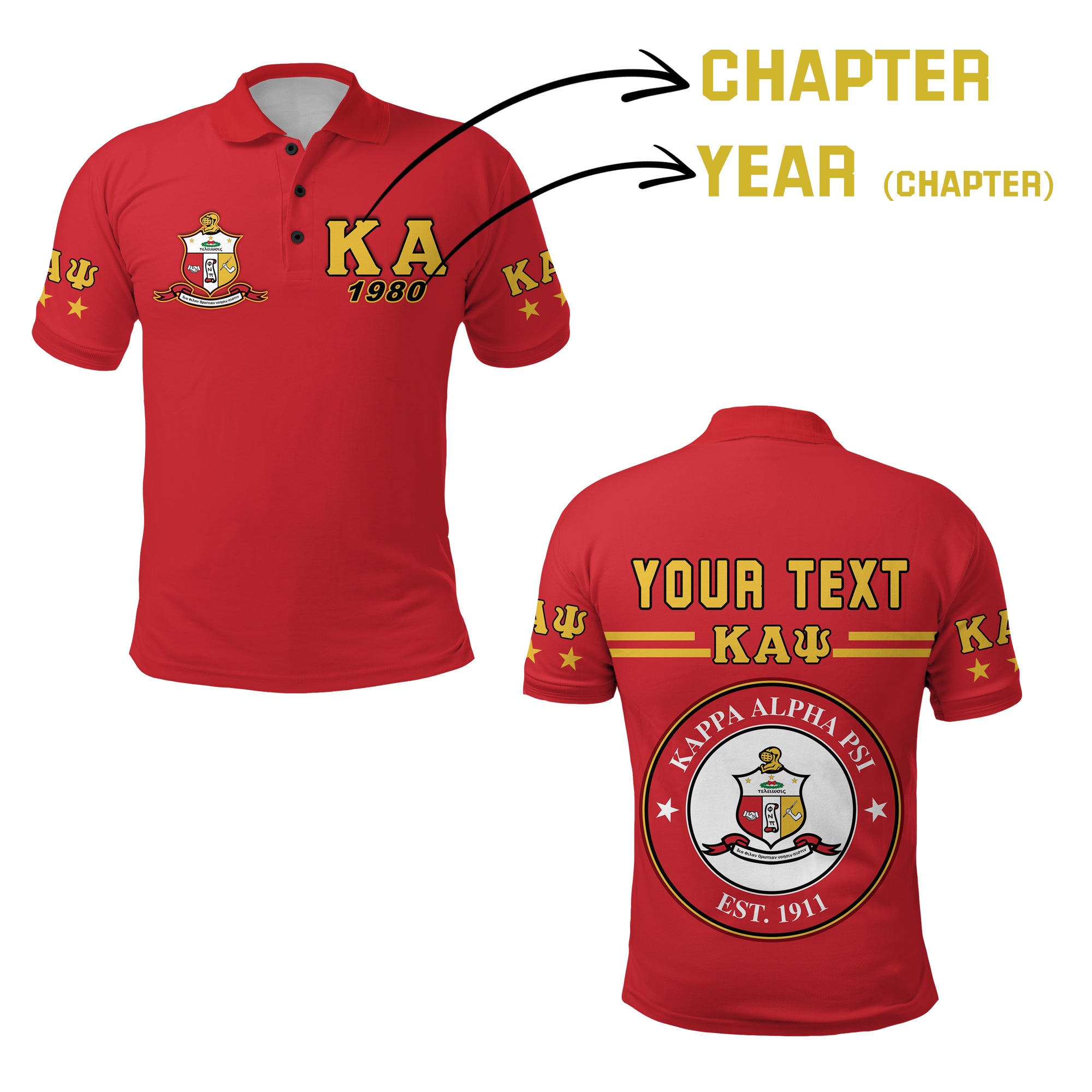 New (Custom Personalised) Kappa Alpha Psi   Polo Shirt Lt13