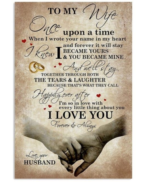 Canvas Poster To My Wife In Love With Every Little Thing About U Wedding Gift Gift For Wife Housewarming Gift Gift For Family Home Decor