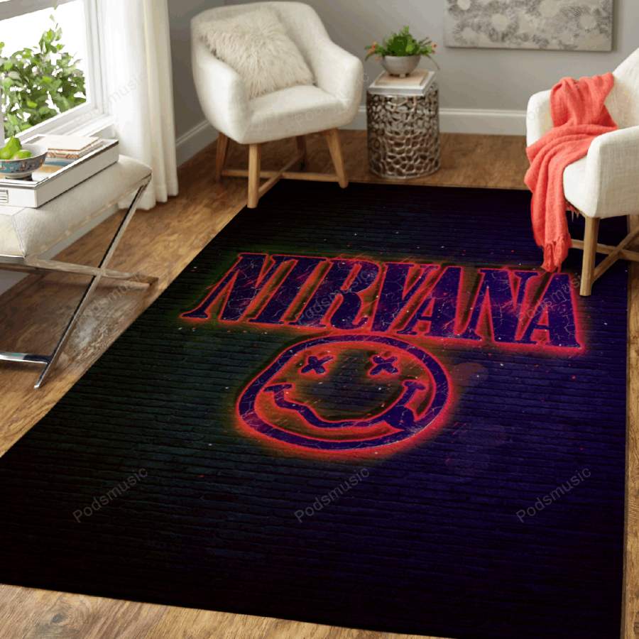 nirvana – Music Symbol Art For Fans Area Rug Living Room Carpet Floor Decor