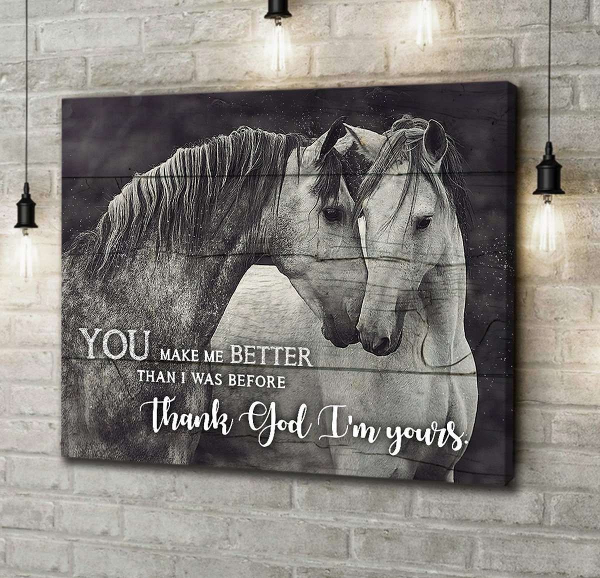 Canvas – Horse – Thank God Im Yours 1 Piece Gift For Family, Wall Art Decor, Canvas Print, Home Decor