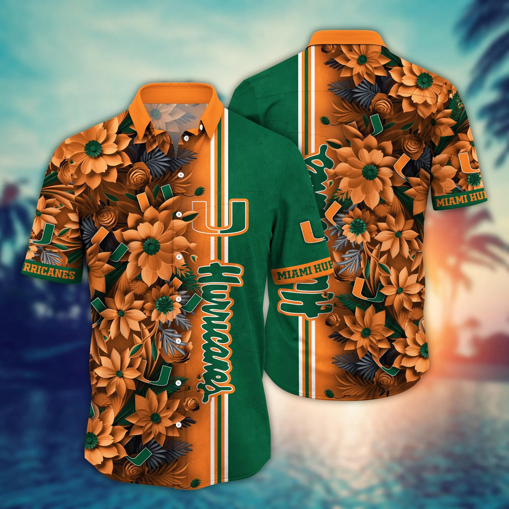 Miami Hurricanes NCCA Hawaiian Shirt Custom Summer Nights Aloha Shirt