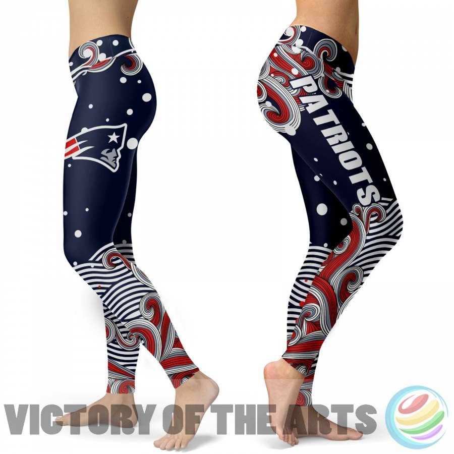 Great Summer With Wave New England Patriots Leggings