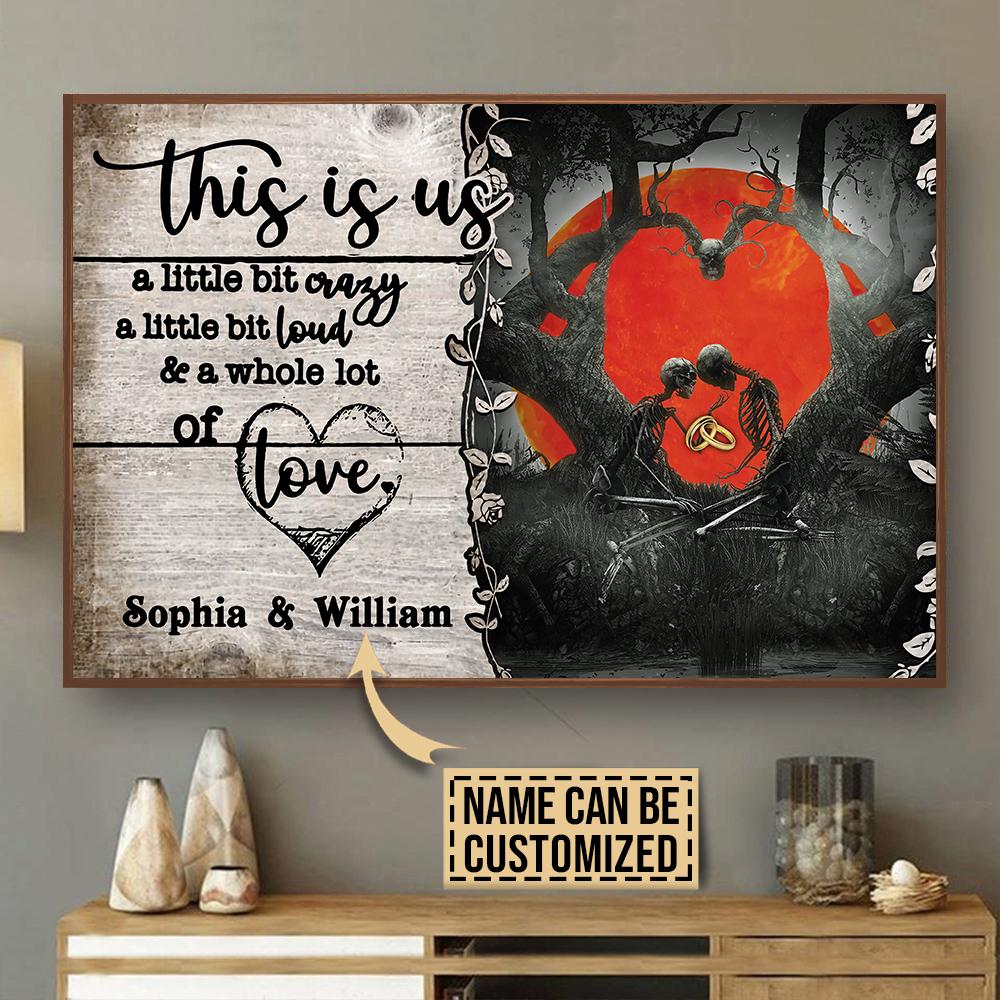 Personalized Skeleton Couple A Little Bit Poster