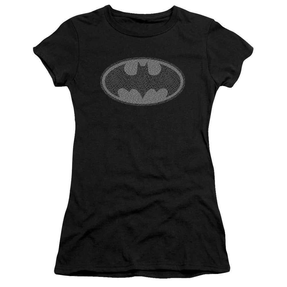 Batman Elephant Signal Junior Sheer Cap Sleeve Womens T Shirt Black