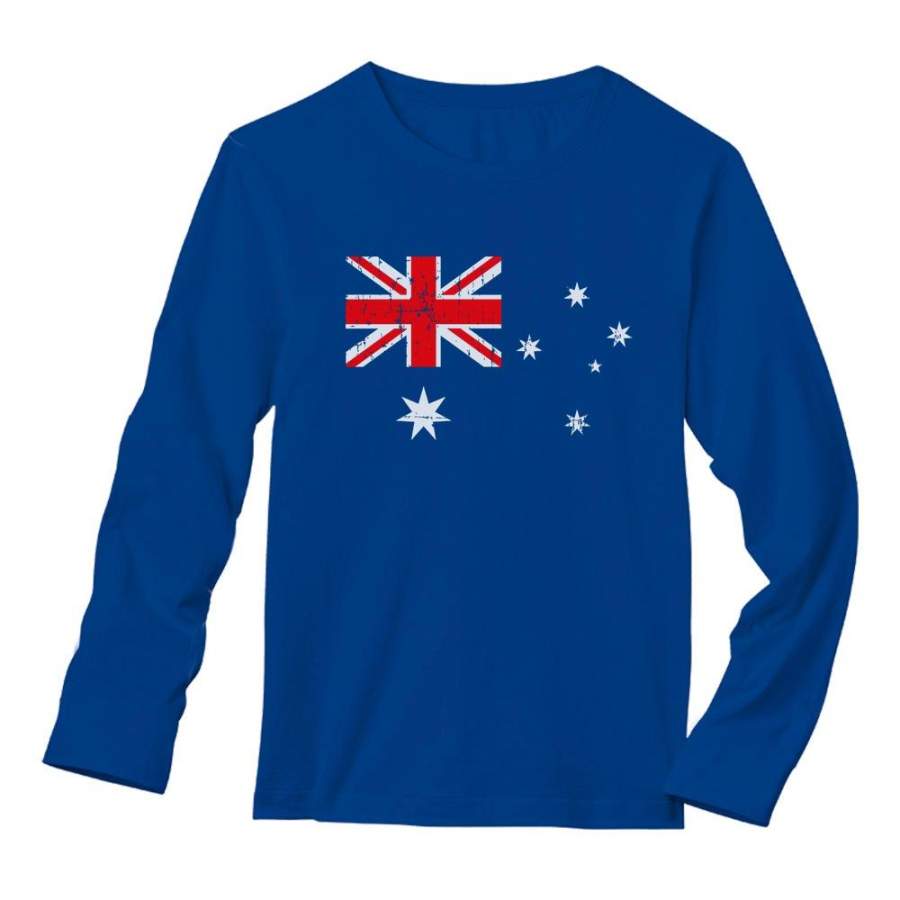 Australian Flag Vintage Style Long Sleeve T-Shirt