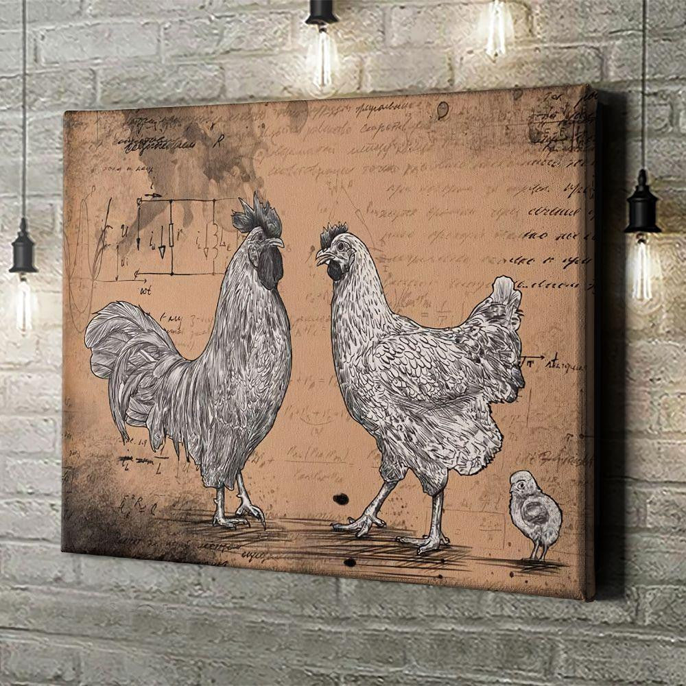 Rooster Chicken Vintage Poster – Animal Farm Canvas Home Décor Gifts For Men Women – Gigo Smart