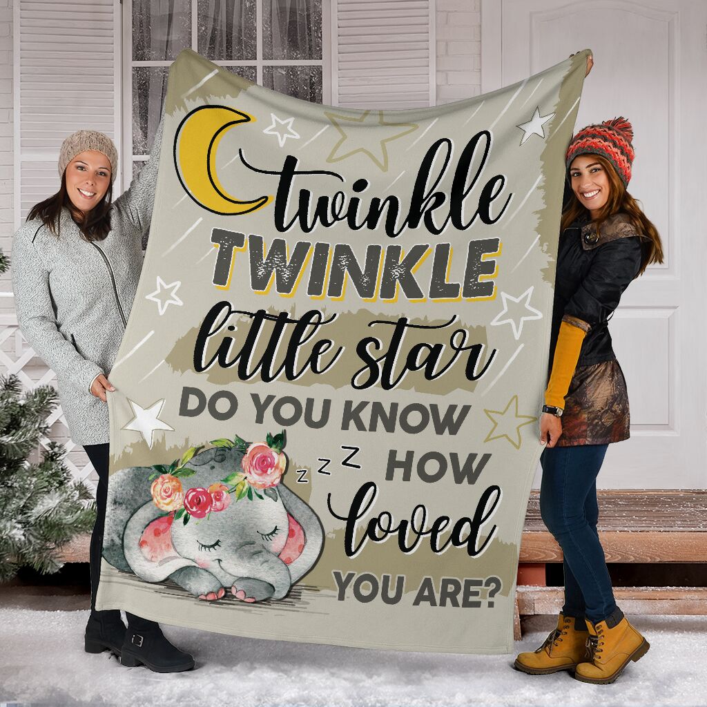 Elephant Twinkle Twinkle Little Star Star Fleece Blanket