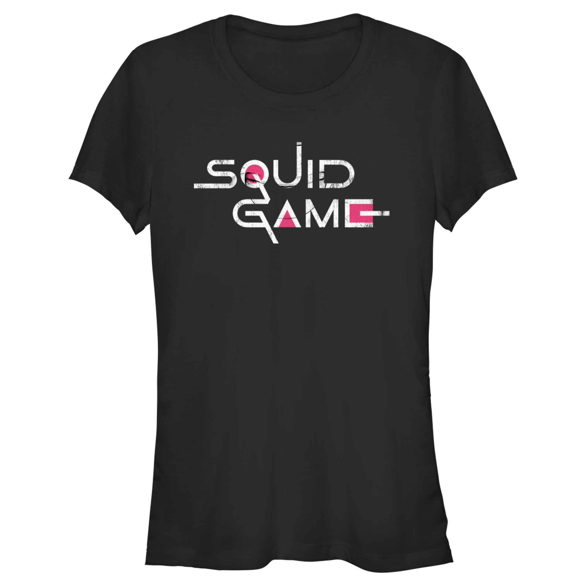 Squid Game Junior’S Distressed Logo Black  T-Shirt