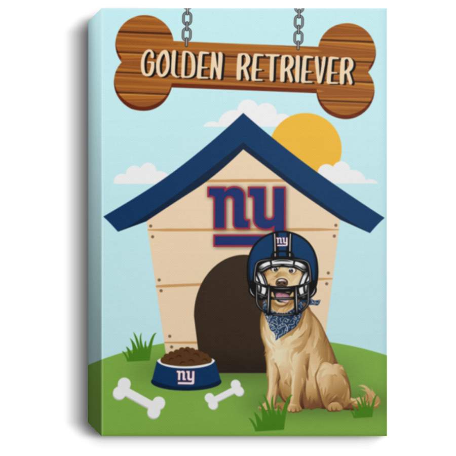 Golden Retriever New York Giants Canvas Poster Dog House PT02