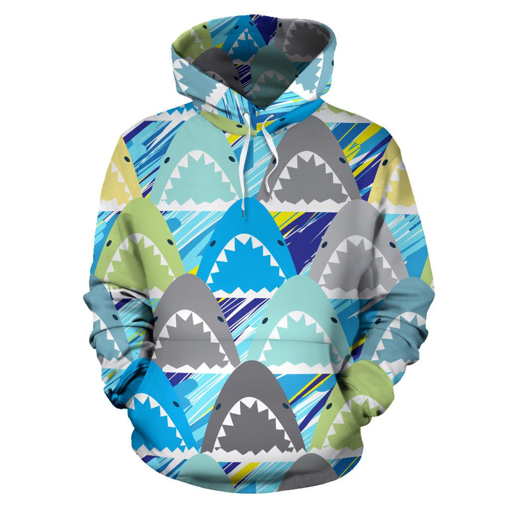 Shark Head Pattern Men Women Pullover Hoodie