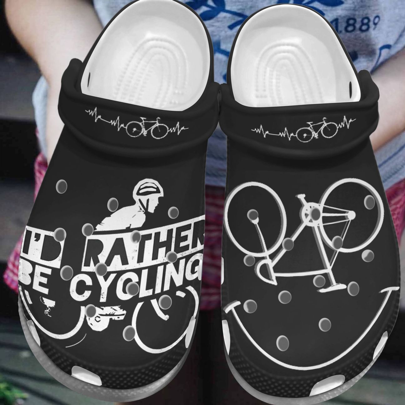 Cycling Personalized Clog, Custom Name, Text, Color, Number Fashion Style For Women, Men, Kid, Print 3D I’D Rather Be Cycling