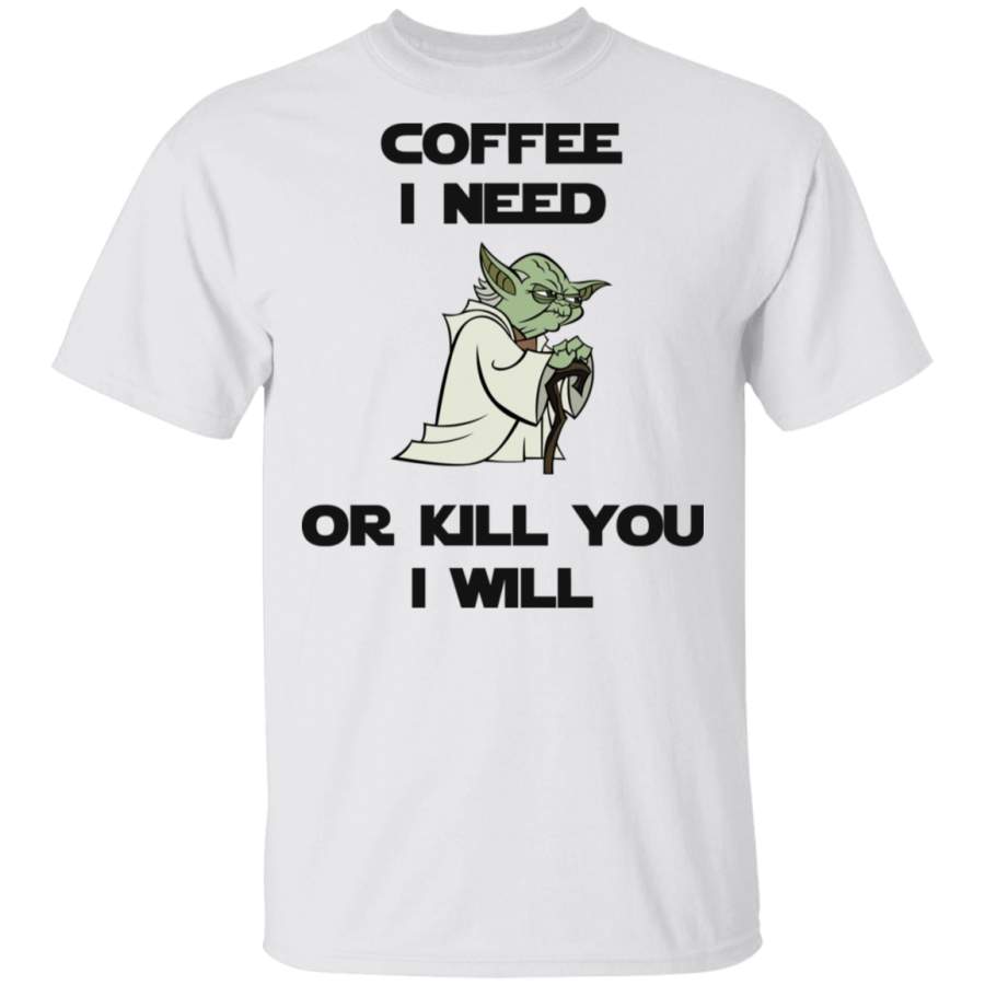 Yoda Needs Coffee Funny Shirt