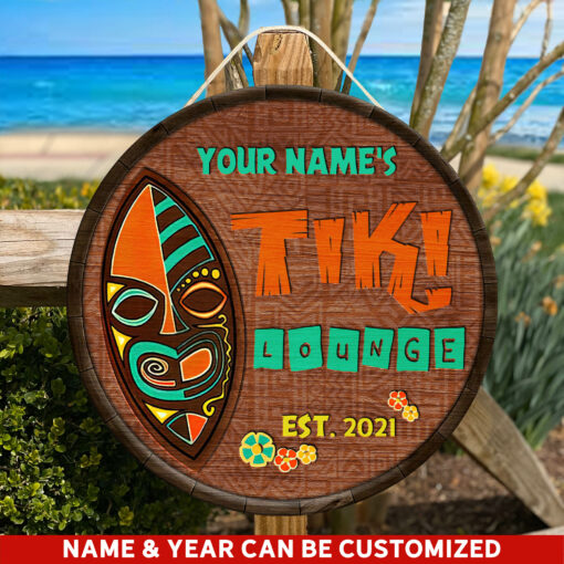 Custom Tiki Mask All Over Printed Wood Sign For Tiki Bar, Tiki Lounge Lovers, Perfect For Beaches, Summer