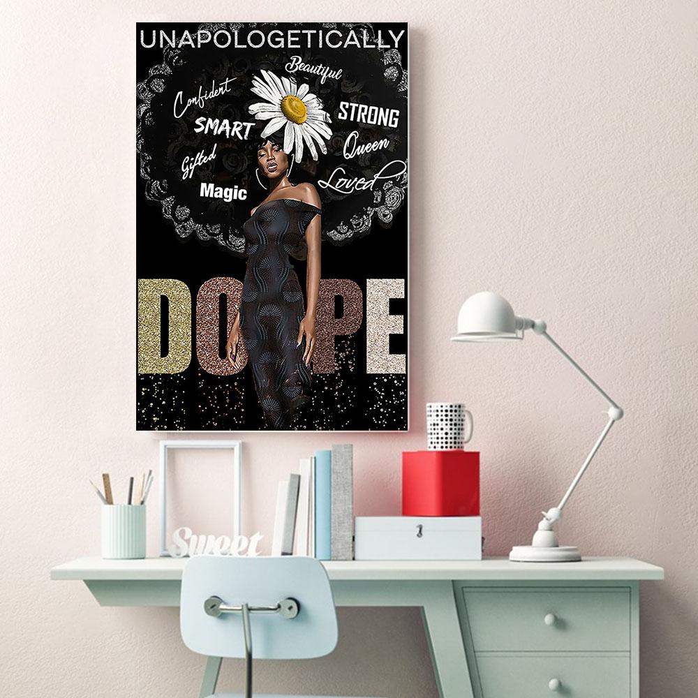 Black African American Best Canvas Prints Holiday Brown Skin Poster Print Black Woman Black Men Appealing Wall Decals