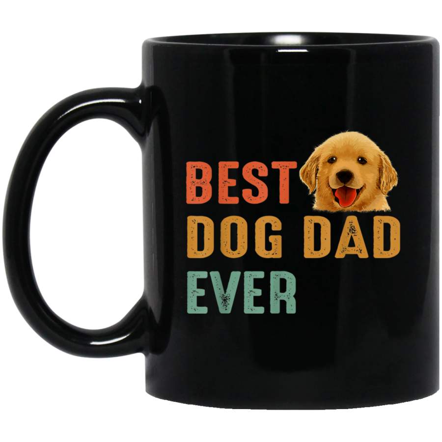 Vintage Best Dog Dad Ever Golden Retriever Puppy Mug