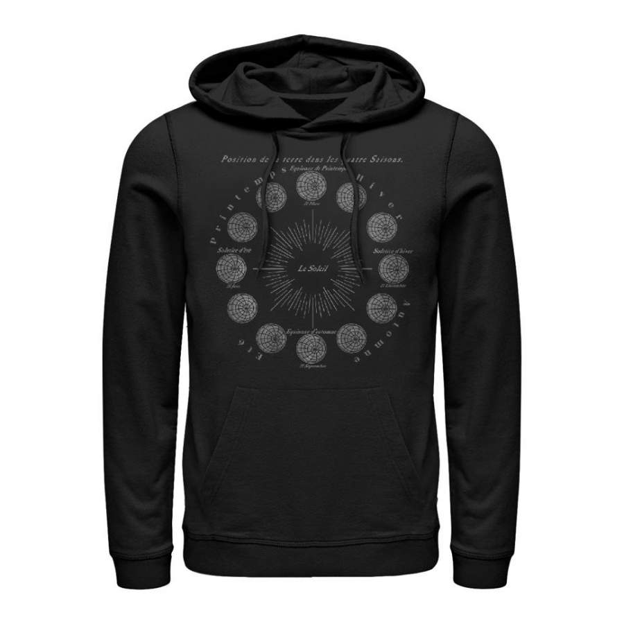 Lost Gods Men’s French Four Seasons Cycle  Lightweight Hoodie Black