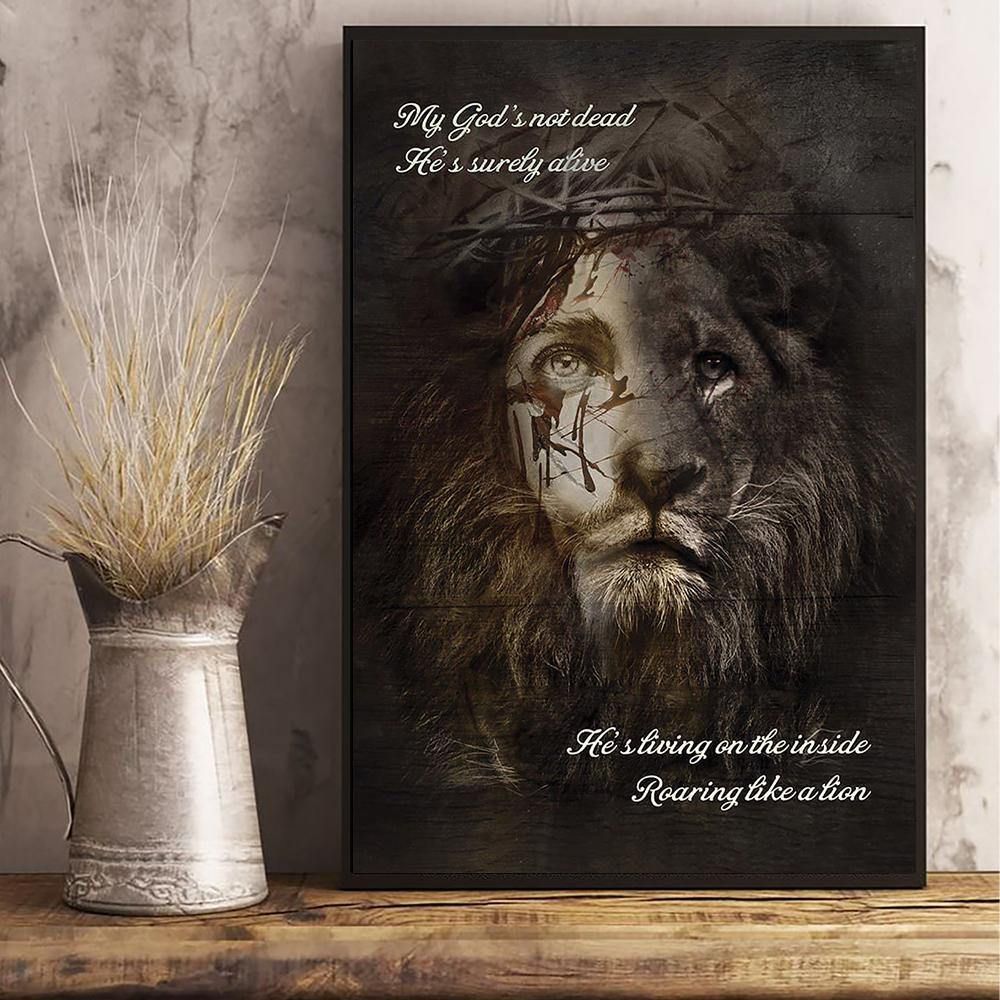 Jesus Lion My God's Not Dead He's Surely Alive Poster Hobby Lobby