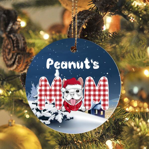 Personalized Dog Mom Christmas Ornament, Custom Dog Breeds Ornament