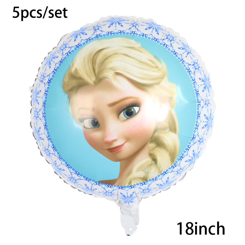 5Pcs 18Inch Frozen Elsa Balloons Anna Olaf Princess Helium Globo Girl’s Birthday Party Wedding Baby Shower Decorations Kid Toy alx