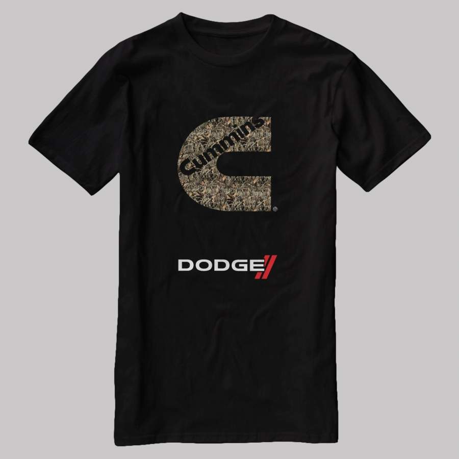 Dogde Adventure Cummins Camo Logo Black T Shirt Available Size S to 3XL