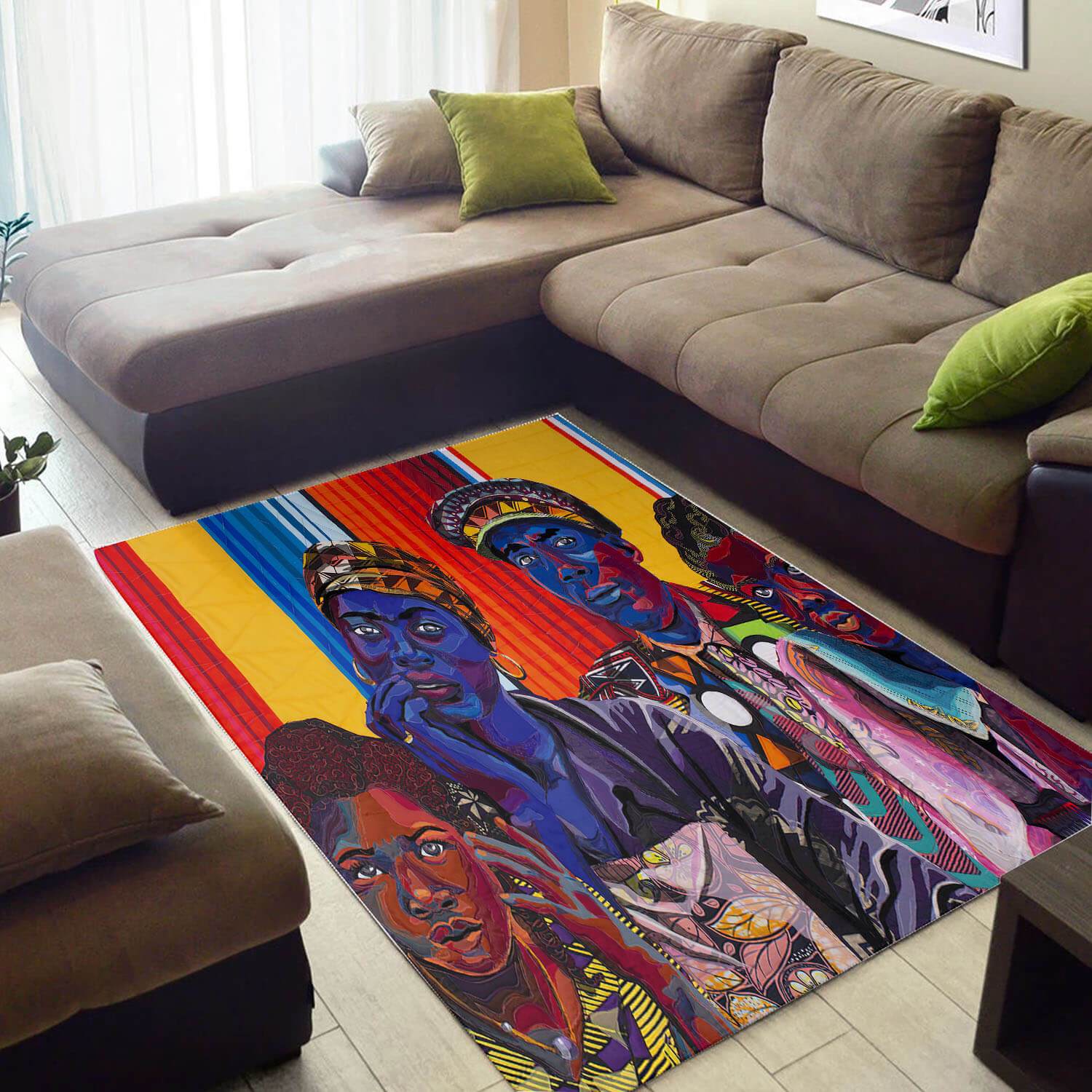 Trendy African American Rug Pretty Afro American African Lady African Style Floor Rugs African Style Decor BPS3770