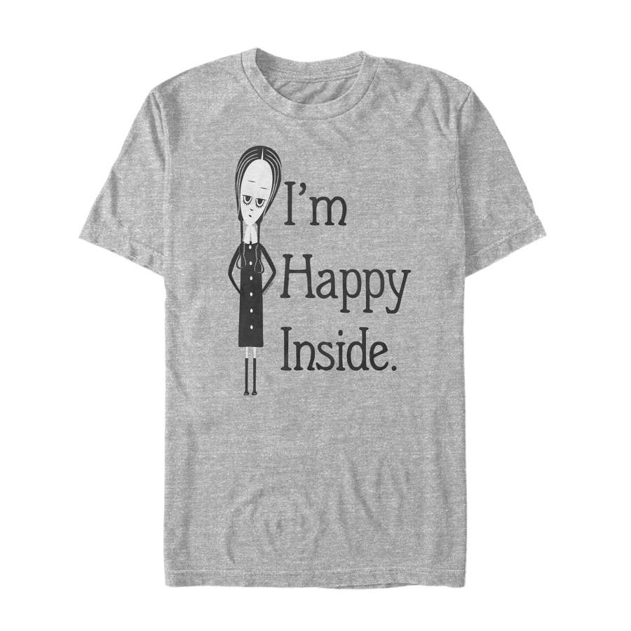 Addams Family Men’s Wednesday Happy Inside  T Shirt